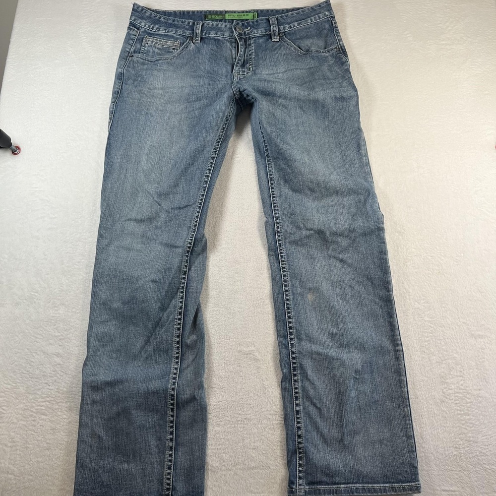 Rock & Roll Denim Jeans Mens 38x35 Blue Pistol Regular Straight Boot Stretch